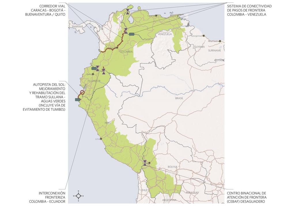 Revisión de los Proyectos API del Eje Andino Los proyectos API del Eje Andino son los siguientes: API 4 - Corredor Vial Caracas - Bogotá - Buenaventura / Quito Países: Colombia, Ecuador, Venezuela