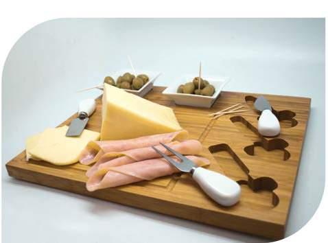 2 cm Emp 30 Jgos Set Cheese Paris SEQ5873 Tabla de quesos de bambú