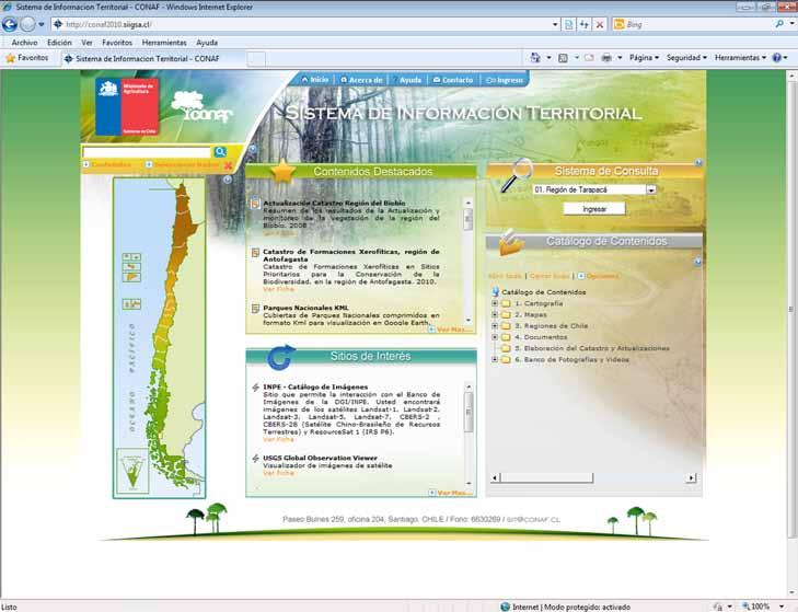 CATASTRO DE LOS RECURSOS VEGETACIONALES NATIVOS DE CHILE 23 1: Esta plataforma web dispone de los datos digitales del