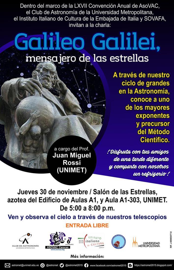 Galileo Galilei, el mensajero de las estrellas Jueves 30 de noviembre, 5:00