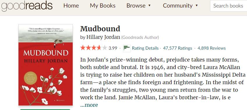 «Una magistral historia sobre el pasado dividido de América» Puntuación: ***** (sobre 5) Jordan Hoffman: The Guardian «Mudbound es un himno