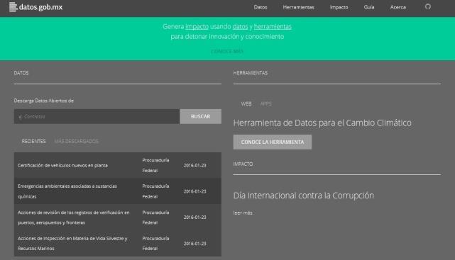 México Portal de Datos Abiertos fue lanzado en 2014, bajo
