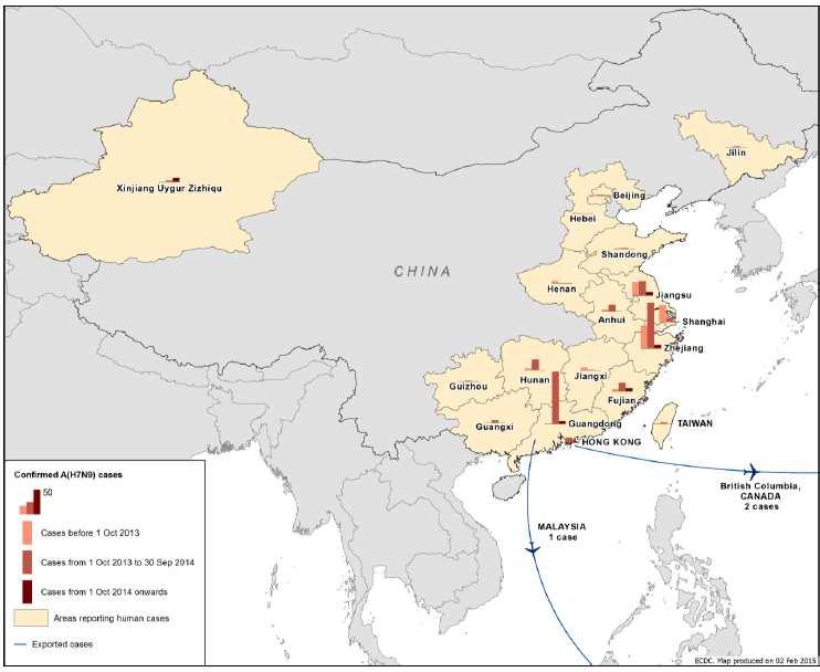 Actualización nº 4. Virus de la gripe aviar A (H7N9) en humanos en China, Evaluación Rápida del Riesgo para España.