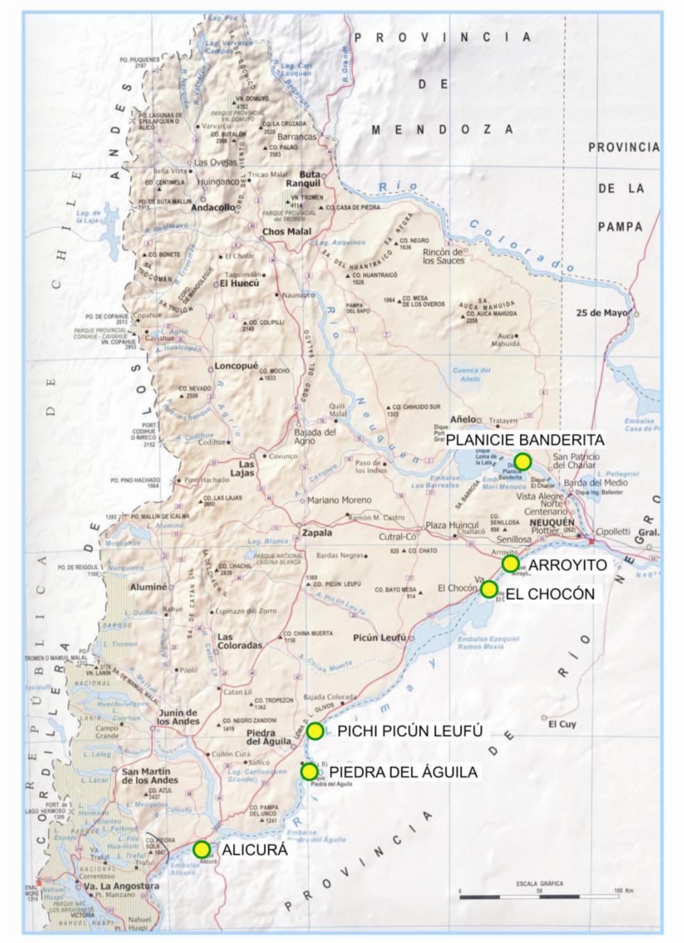 Potencial hidroeléctrico de la provincia del Neuquén Obras existentes