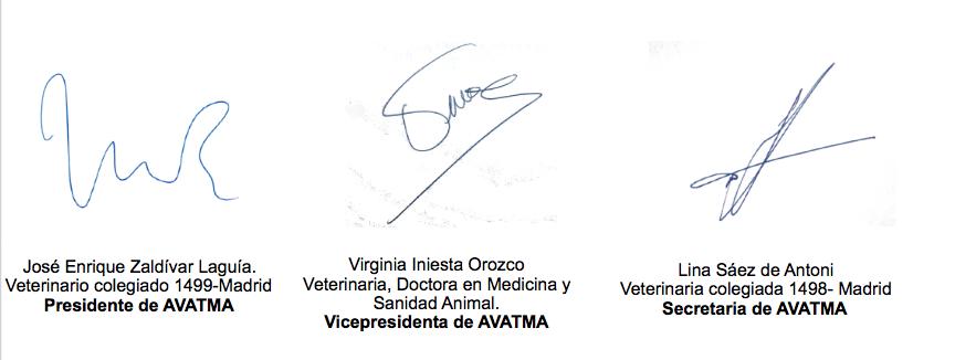 ! Lina Sáez de Antoni. Veterinaria especialista en animales de compañía. Colegiada en Madrid. Número 1498. En representación de los 507 profesionales veterinarios que forman AVATMA.