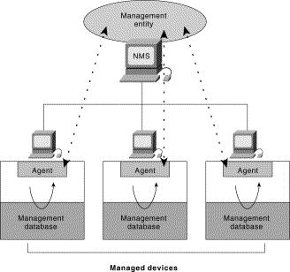 Componentes de la infraestructura Los agentes de gestión, localizados en los dispositivos