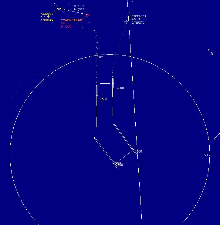 Aeronave 2 **Aeronave 1 26 9 LCU Fig. 9 Posición de las aeronaves a las 15:17:15 15:19:10.- DEP 36L transfiere a la Aeronave 1 a Sector DWN. 4.4. Extracto de informes recibidos.