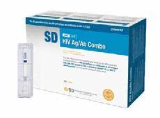 ENFERMEDADES INFECCIOSAS Y CRÓNICAS 20 HIV Ag/Ab (4ta gen) El kit para la prueba SD BIOLINE HIV Ag/Ab Combo es un análisis rápido, cualitativo para la detección del antígeno y anticuerpos de HIV p24