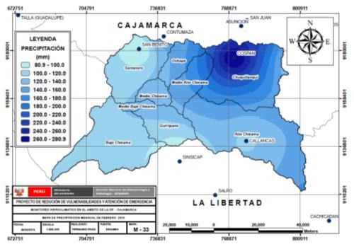 P R E CIPITACIÓN ( m m ) P R E CIPITACIÓN ( m m ) Grafico N 1. Histograma de precipitación - Febrero PRECIPITACIÓN AREAL - FEBRERO 15 10 5 0 CUENCA CHICAMA 17.7 14.1 14.6 11.3 9.9 9.6 8 6.4 5.7 4.8 4.