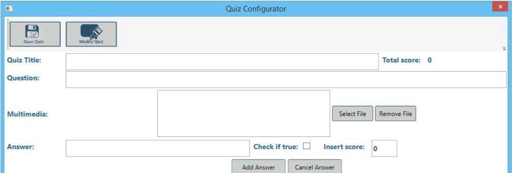 A.3. Herramienta para configuración Configurador de Quiz Quiz Configurator genera los quiz, personalizando preguntas y respuestas.