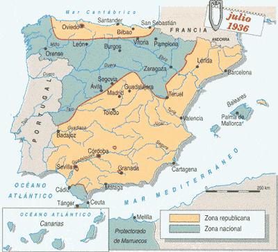 LA SUBLEVACIÓN MILITAR - La tarde del 17 de Julio estalla y se impone en Melilla, Ceuta y Tetuán. Los que se resisten son reducidos o fusilados.