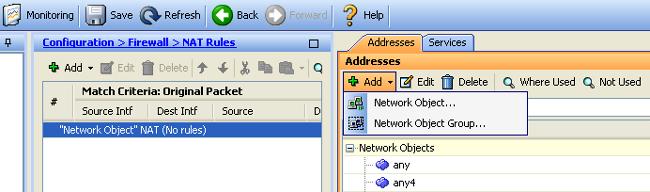 2. Configure la red/el host/el rango para el cual se requiere la PALMADITA dinámica.