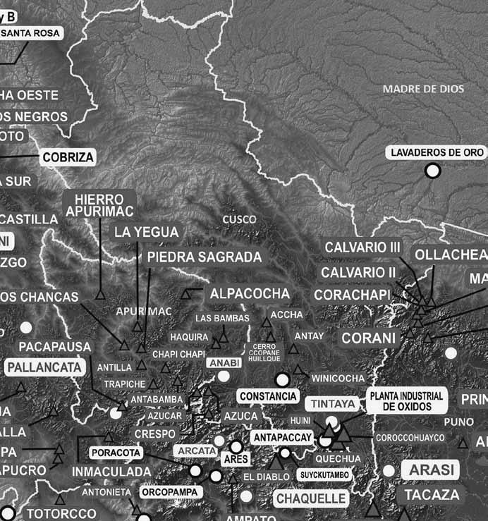 Balance Anual 2010 CUSCO: Vigilancia de las Industrias Extractivas Mapa Nº 02: Proyectos mineros en exploración y ampliación Región Cusco Fuente:http://www.minem.gob.