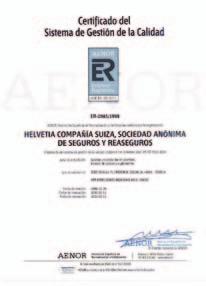 certificada. ISO. Helvetia Seguros fue la primera compañía del sector asegurador en contar con la certificación según la norma ISO para la gestión y tramitación de siniestros, obtenida en 1998.