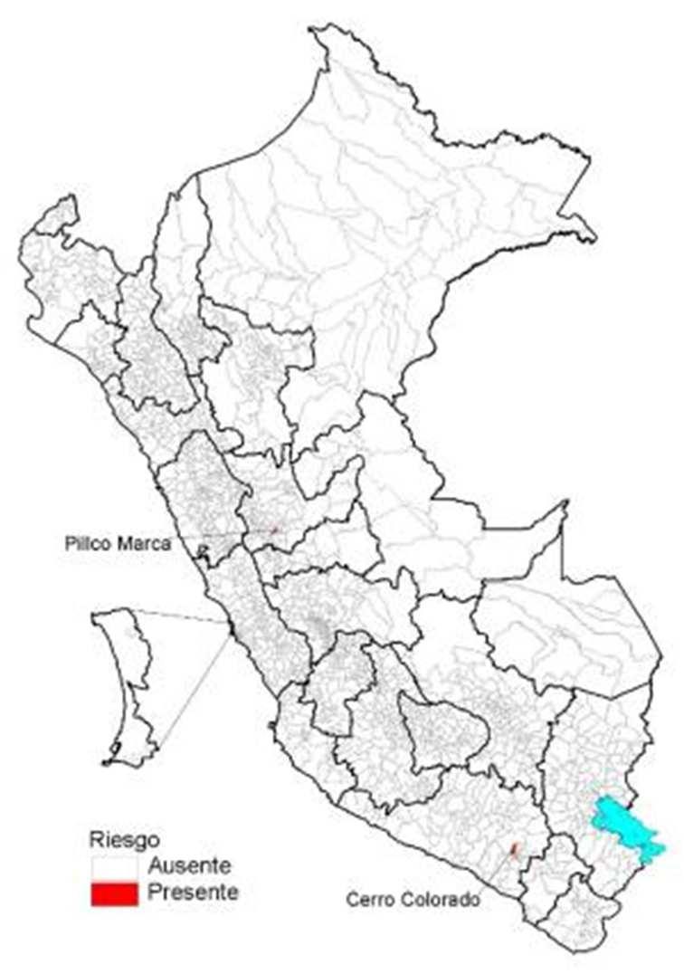 Enfermedad de Chagas, Perú SE 05, 2018 Lugar probable de infección SE de inicio de síntomas Departamento Provincia Distrito 51 52 1 2 3 4 5