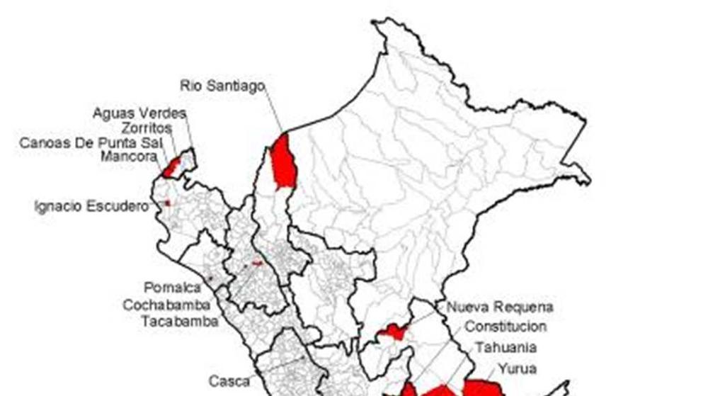 Infección respiratoria aguda (IRA) en menores de 5 años, Perú SE 05, 2018 Mapa de Riesgo Epidemiológico Distritos en zona epidémica, tendencia al incremento e incremento inusual Lugar Probable De