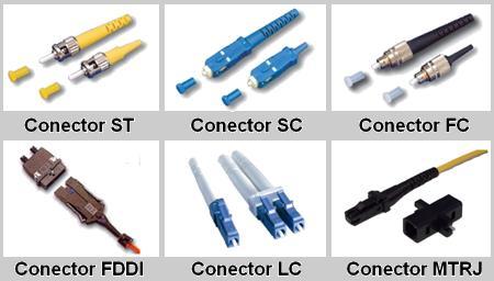 También se utilizan, cada vez con más frecuencia conectores SC, de uso más fácil.