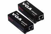 Audio/video Set extensor VGA via UTP La alimentación solo es requerida para el emisor o el receptor La máxima longitud del cable de sistema puede ampliarse a 120 metros con un segundo