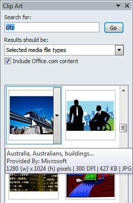 Enter keywords in the Search for: field that are related to the image you want to insert. Activity 5.