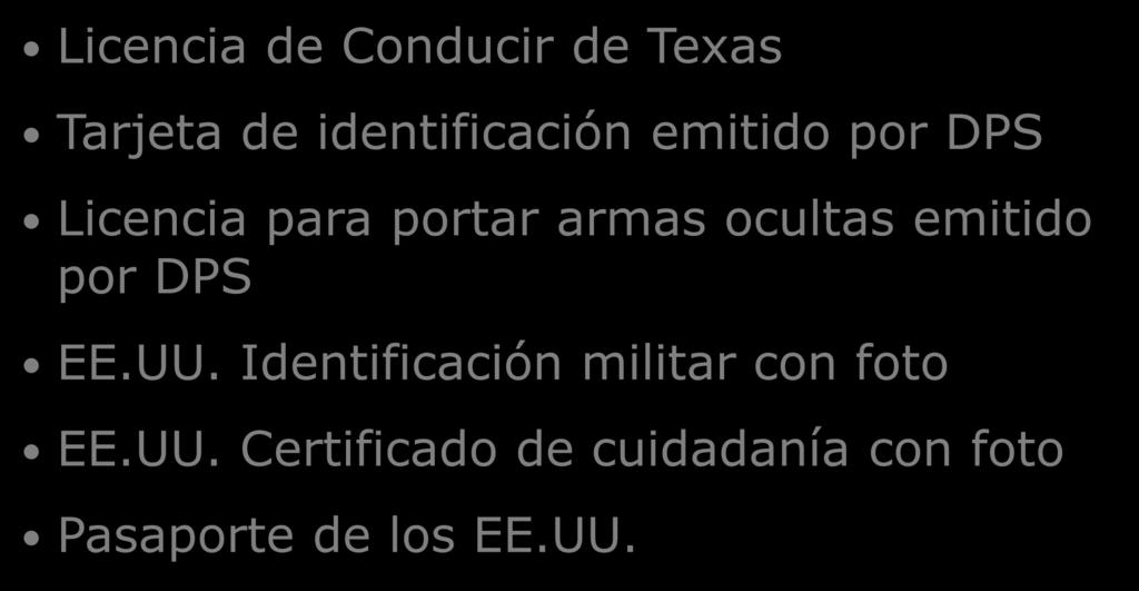 Licencia de Conducir de Texas Tarjeta de identificación emitido por DPS Licencia para portar armas ocultas