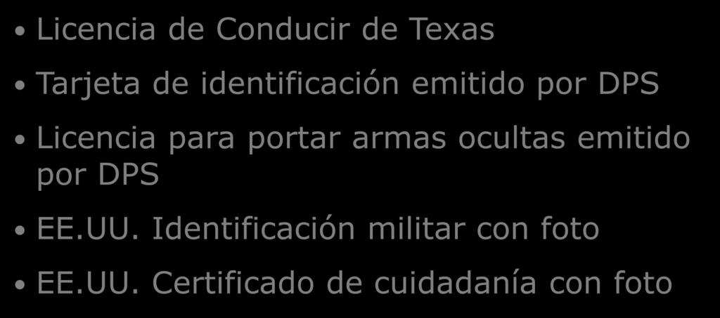 Licencia de Conducir de Texas Tarjeta de identificación emitido por DPS Licencia para portar armas