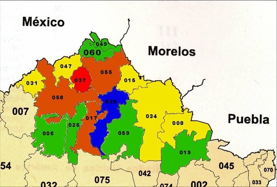 Mapa de cobertura 1 1 Amarillo: municipios donde sólo se hará investigación histórica Verde: municipios donde se hará investigación histórica y etnológica Café: municipios donde de hará investigación