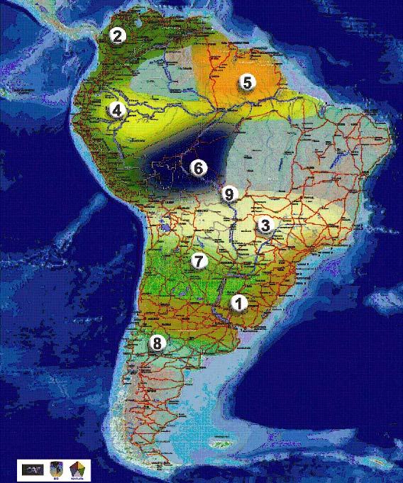AMÉRICA DEL SUR 2020 Una visión estratégica de la integración física regional Eje Mercosur-Chile Eje Andino Eje Escudo Guayanés Eje Central del