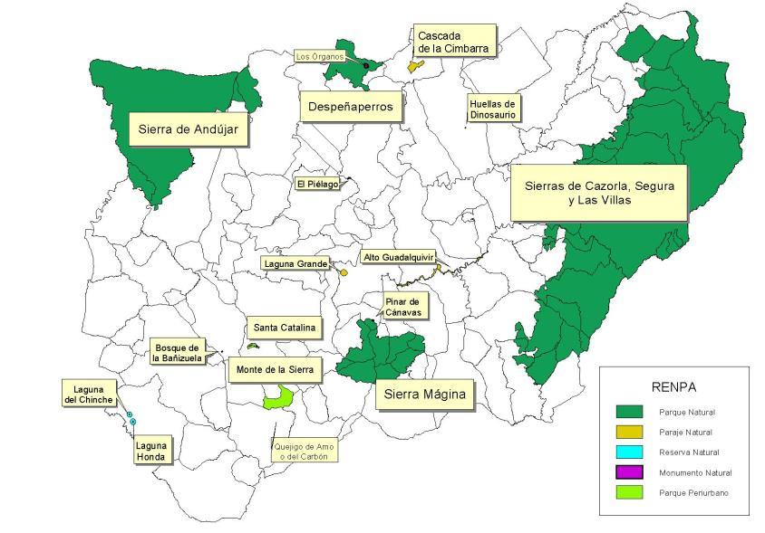 de Jaén 37 municipios forman parte de la RENPA 70 municipios