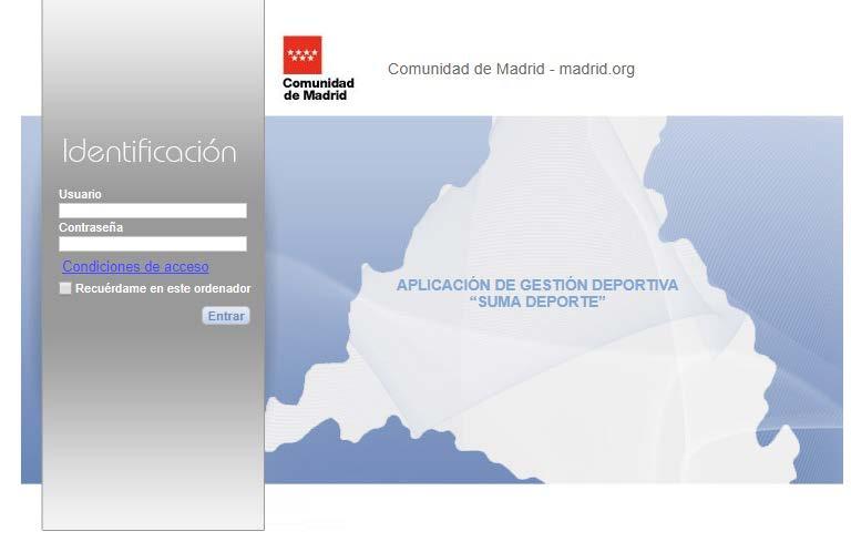 1 - WEB INFORMATIVA http://gestiona.madrid.org/gcam_app/ es un portal de la DIRECCIÓN GENERAL DE JUVENTUD Y DEPORTE de la Comunidad de Madrid.
