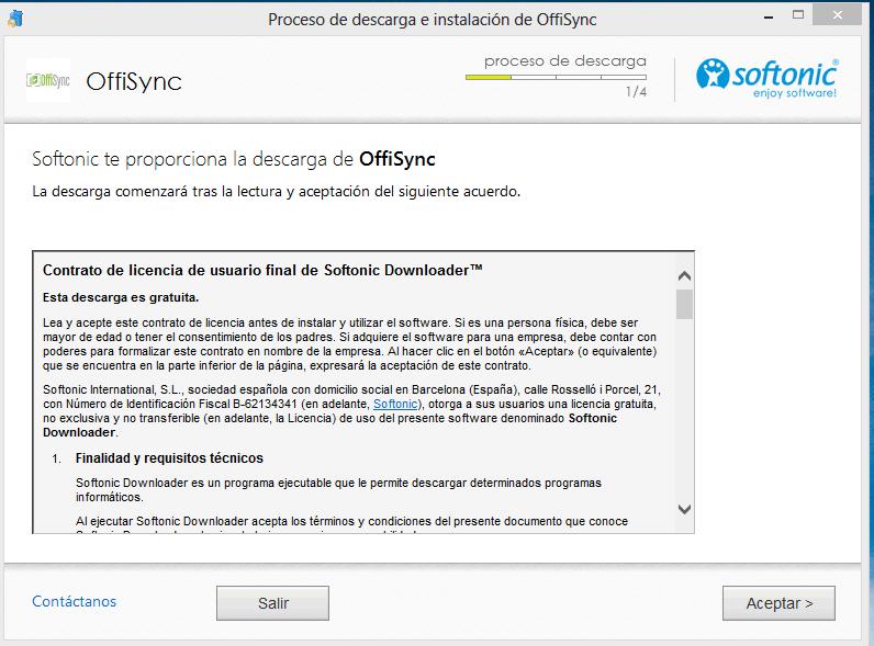 Instalación Para instalar OffiSync: 1. Descargar el instalador de OffiSync desde http://offisync.malavida.com/ 2.