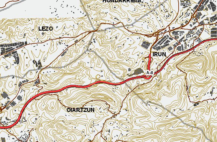 Continúa su recorrido a través de Oiartzun, a lo largo de la zona norte del municipio, dejando el núcleo urbano