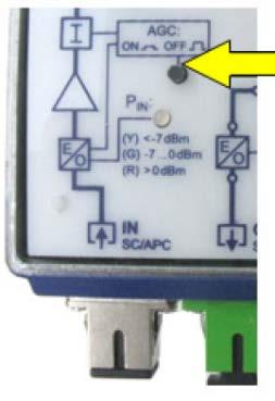 5. Forward path 5.1. Optical cannel input and power indicator The ON 123 node, has one unique input with SC/APC connector. The input level should not exceed +1dBm.