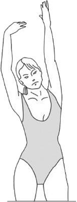 Alcance su brazo derecho tan alto como sea posible por un momento, estirando los músculos del estómago y la espalda. Repita la acción con su brazo izquierdo. Repetir 3-4 veces.