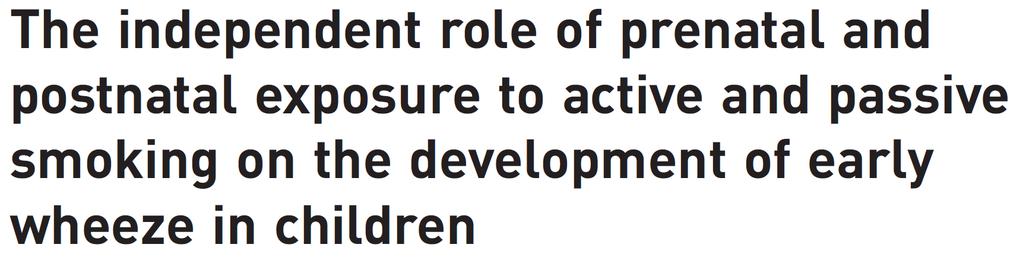ERJ 2016 Children with maternal exposure to passive