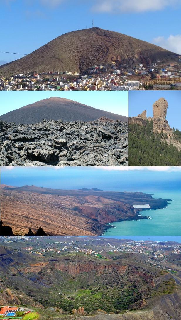 3. El relieve de Canarias FORMAS DE RELIEVE VOLCÁNICO Conos volcánicos: Se crean por la acumulación de materiales de la erupción y la presión del magma.