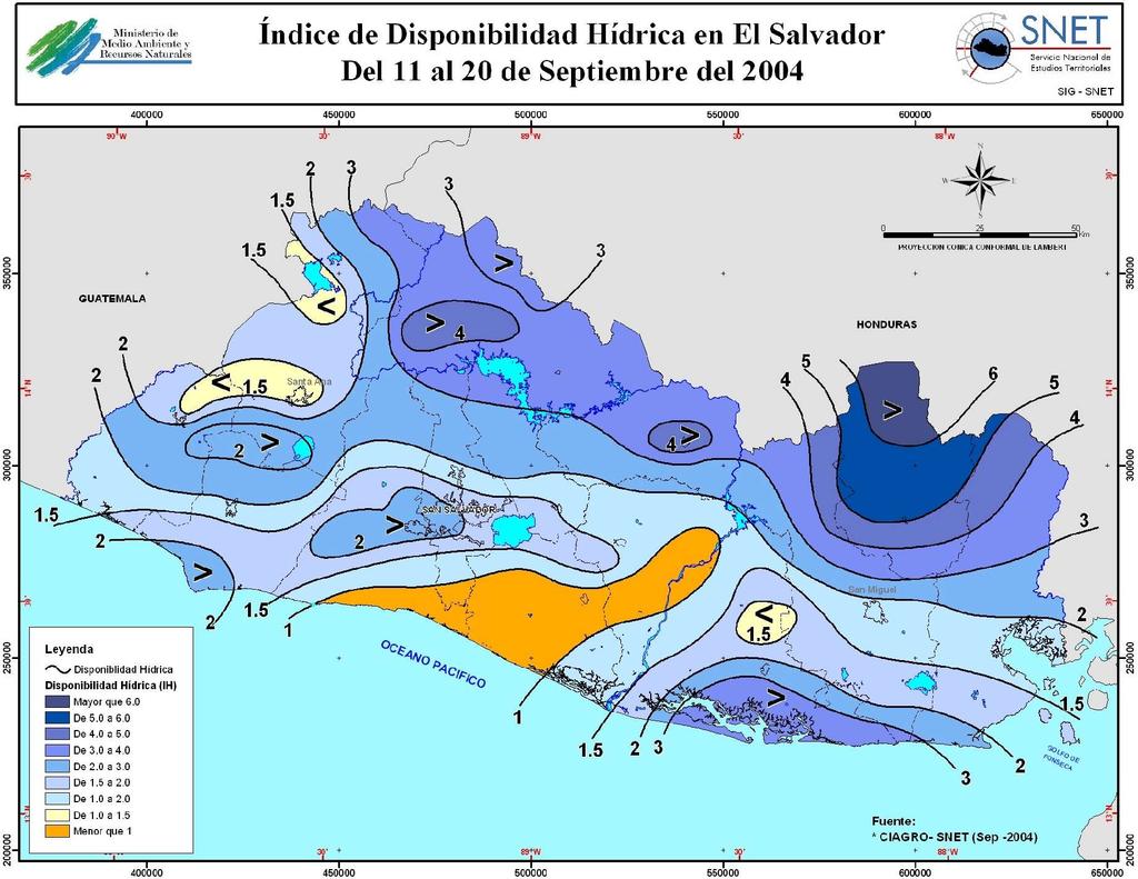 2. MAPA 1: DISPONIBILIDAD HÍDRICA DEL PERIODO El presente mapa muestra el comportamiento de la humedad en el suelo para la segunda década de septiembre.