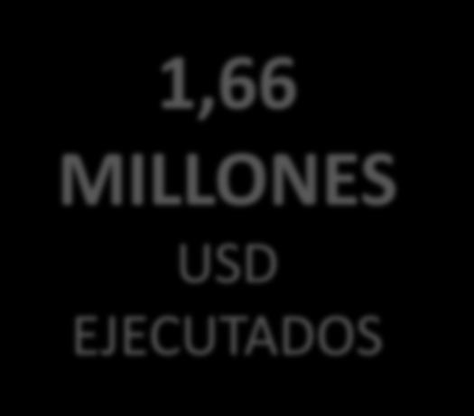 EJECUCIÓN PRESUPUESTARIA - 2013 1,66 MILLONES USD EJECUTADOS GRUPO DE GASTO PRESUPUESTO PRESUPUESTO