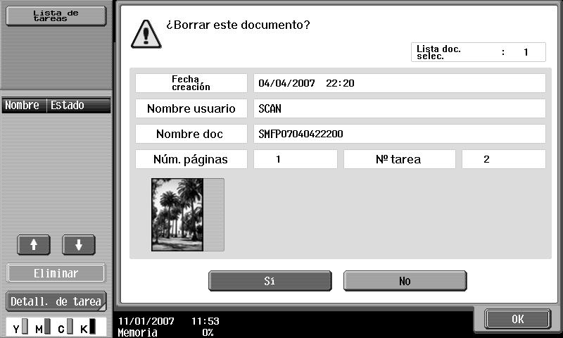 8 Archivar documento 8.2 Carpeta de usuario pública/privada/de grupo 8.2.1 Eliminación de un documento Elimina documentos que ya no son necesarios después de imprimir, etc.