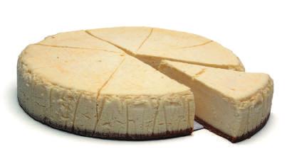 Ø 25 cm LCCBPL10001-2,25 kg x 1 4 a 6 h 5 d Cheesecake de vainilla Tipíco cheesecake al estilo americano cocido al horno con vainilla de Madagascar y base de galleta crujiente.