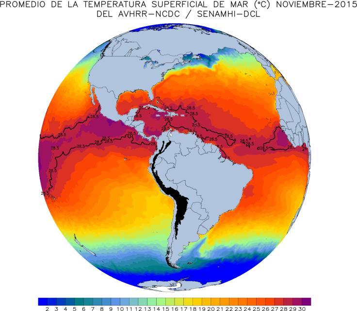 La Temperatura Superficial del Mar (TSM) Condiciones Oceanográficas Durante las últimas 4 semanas, se observaron pocos cambios en la TSM a lo largo de la línea ecuatorial, pero los valores se