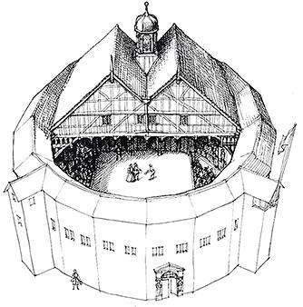 La forma de los teatros, como el Globe, era un poco más