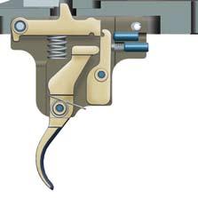 Práctica de manipular con el pulgar de la mano con la que se dispara, la seguridad del Model 70 permite alejar el percutor del gatillo.