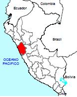 de Perú 270km al NNE de Lima 40km al NE de Huarmey. A 1,200m.s.n.m. Distrito Coris, provincia Aija, y Región Ancash.