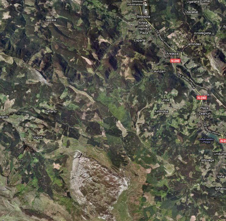 Imagen 4: Imagen aérea del municipio de Areatza. Fuente: Googlemaps.