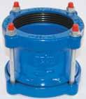 Acoplamiento Unión de tubo-tubo Aplicación: para agua; para tubos desde DN 40 DN 300 de acero, fundición, fibrocemento, PVC, PE (con restricciones) Presión: Agua hasta PN 16 Temperatura: Hasta máximo