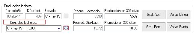 3.5 Entrada Datos Producción Lechera CONTROLES LECHEROS o Ubíquese en la sección de Producción Lechera, si desea ingresar uno o varios Controles Lecheros, ubíquese en el recuadro y haga clic.