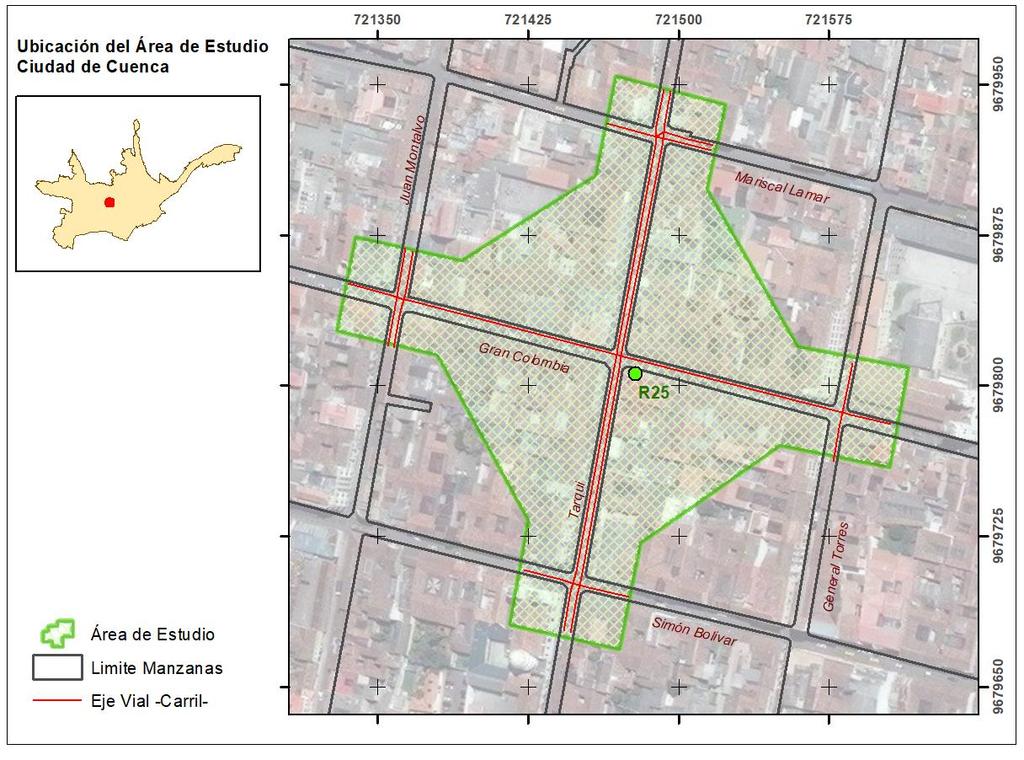 4.1. Definición del Área de Estudio La ciudad de Cuenca cuenta con 30 puntos de monitoreo permanente 4 de ruido ambiente, los mismos que están distribuidos en diferentes sectores de la ciudad, con