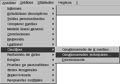 2º paso: Una vez dentro del cuadro de diálogo del análisis de cluster, seleccionamos las variable y las unidades de análisis (figura 2).