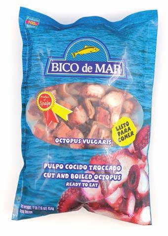 Pulpo cocido troceado Cooked and chopped