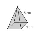 Halla el área lateral y el área total de un ortoedro de 6,4 9,5 cm de base y 16,5 cm de altura. 5. Calcula el área de la pirámide de base cuadrada de la figura.
